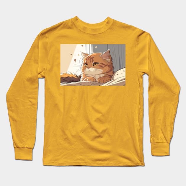 Fluffy Garfield Long Sleeve T-Shirt by Retrofit